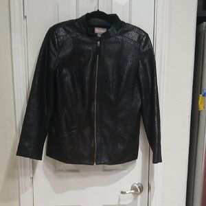 The Limited Black Leather Bomber Jacket